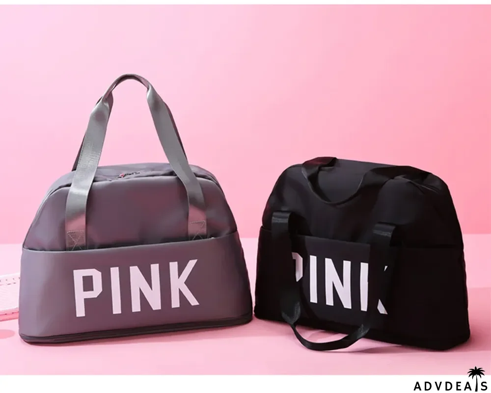 PINK Letter Print Dry and Wet Separation Extend Bag