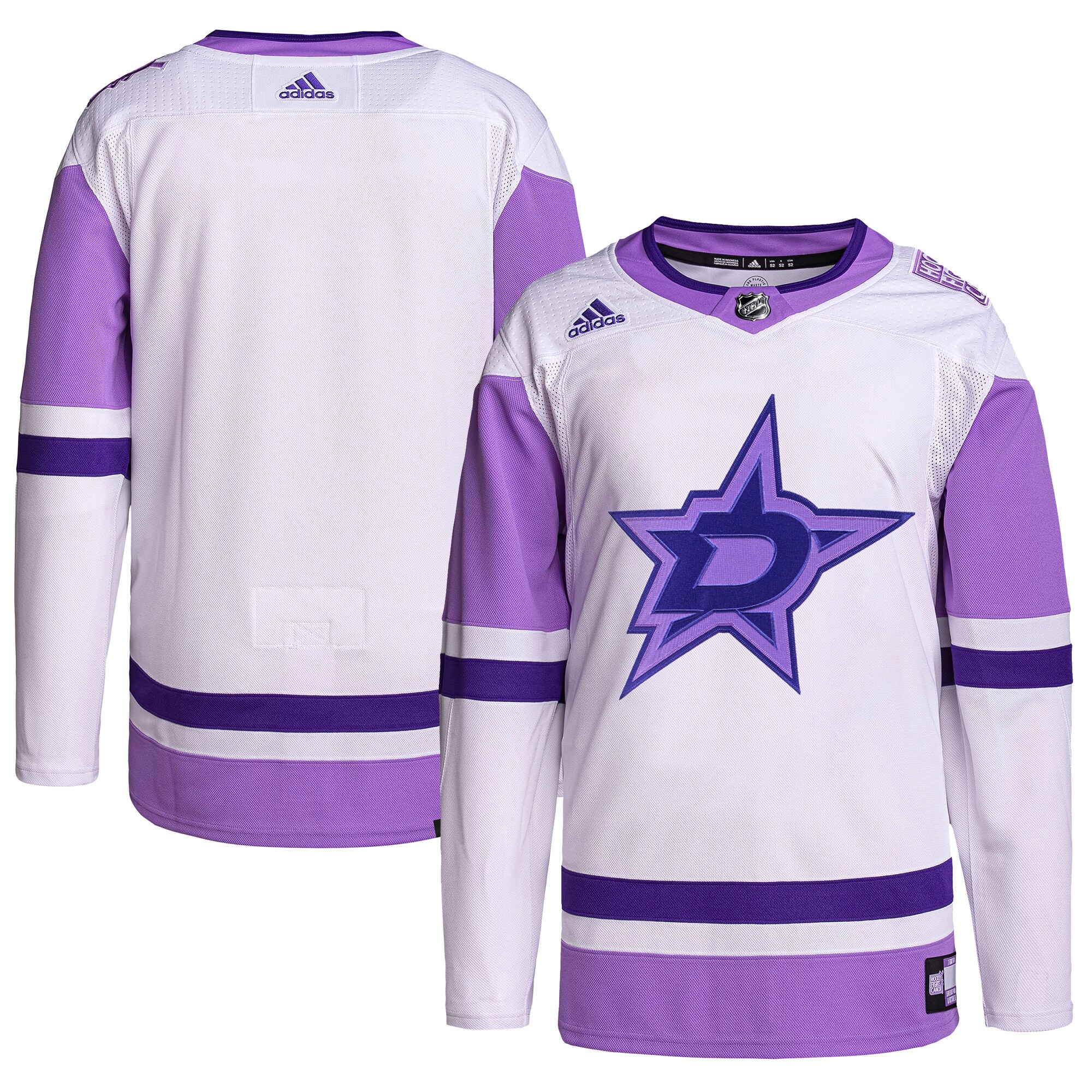 Dallas Stars  Hockey Fights Cancer Primegreen  Blank Practice Jersey &ndash; White/Purple mysite