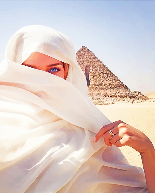 

Egyptian Woman Wearing White – Paint By Numbers - 40*50CM, 501 Original