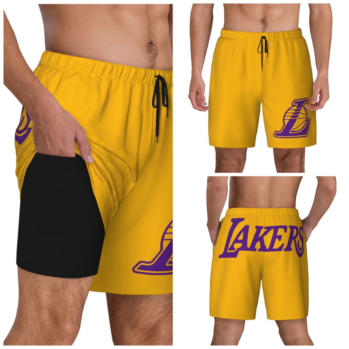 Los Angeles Lakers Swim Trunks Men