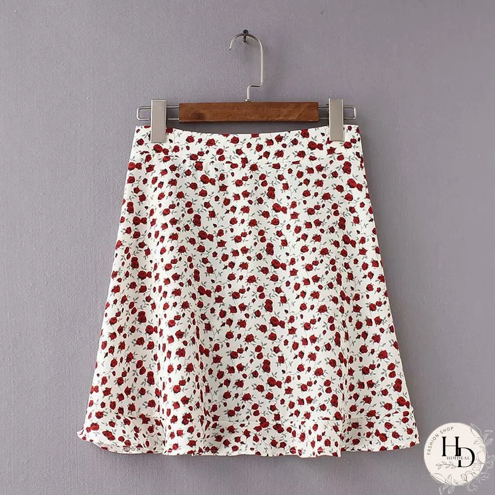 Women Dots Mini Skirt Green White Saia High Waistline Faldas Sexy Skirts Summer