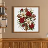 Flower Cross 11CT 3 Strand DIY Stamped Cross Stitch Kit for Adults 40x40cm