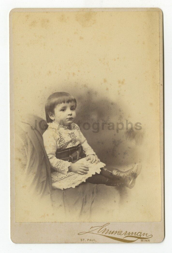 19th Century Children - Original 1800s Cabinet Card Photo Poster painting - St. Paul, MN - 1891