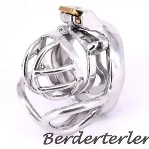 pornhint Pornhint Male Cage with Anti-off Ring Stainless Steel Arc Scrotum Restraints Gear Devices