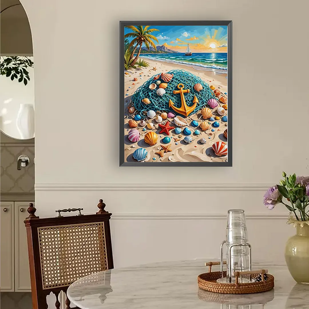 Beach 5D DIY Full Square Drill Diamond Painting Kits for Adults Beginners Home Decor Diamonds Dots Gem Art Kits Diamonds Paintings Gem Art 13.78x17.72inch