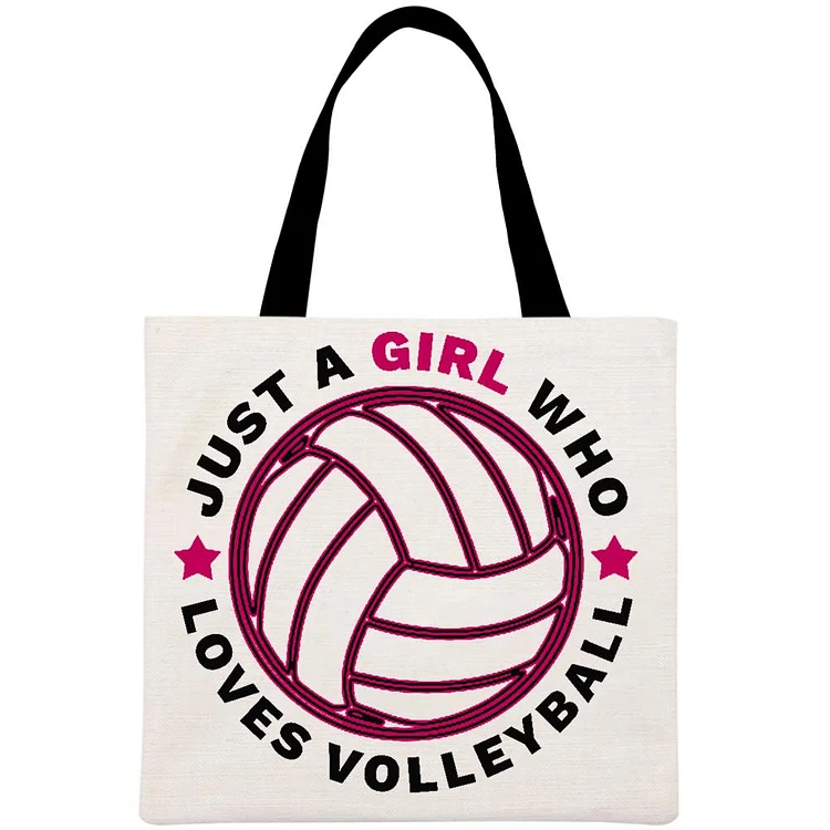 Just A Girl Who Loves Volleyball Printed Linen Bag-Annaletters