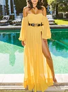 Off-The-Shoulder Bandeau Split-Size Maxi Dresses