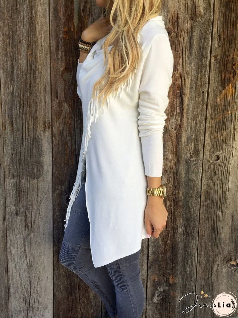 Classic Tassel Slash Sweater Top