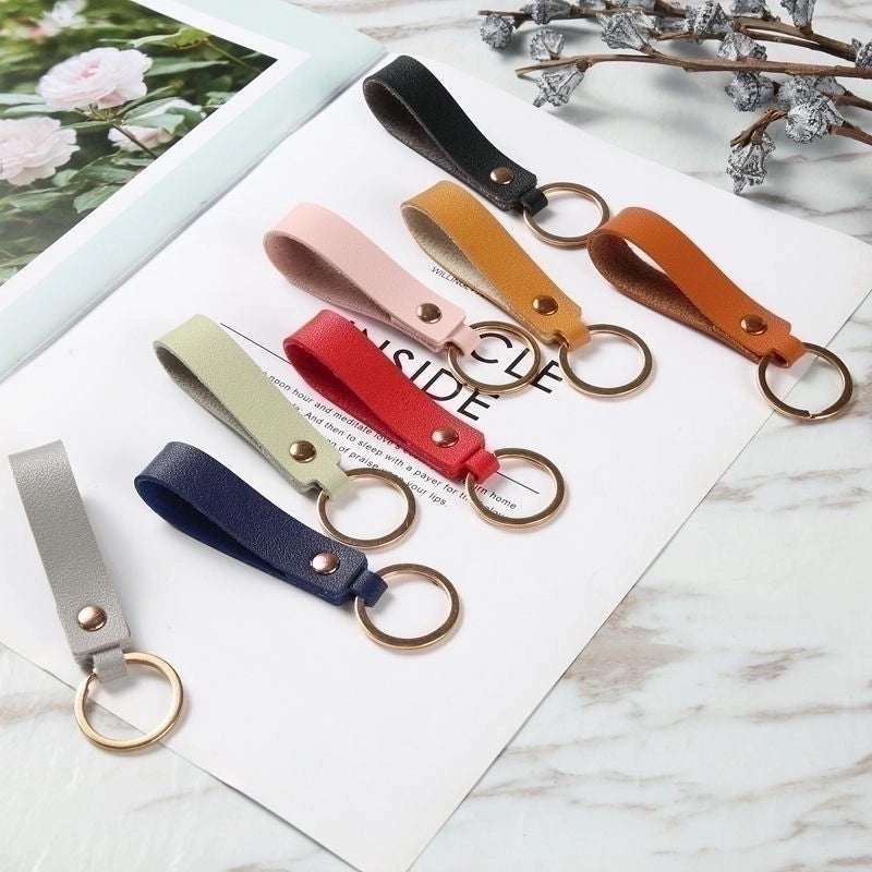 Fashion Rectangle Pu Leather Metal Unisex Bag Pendant Keychain 1 Piece