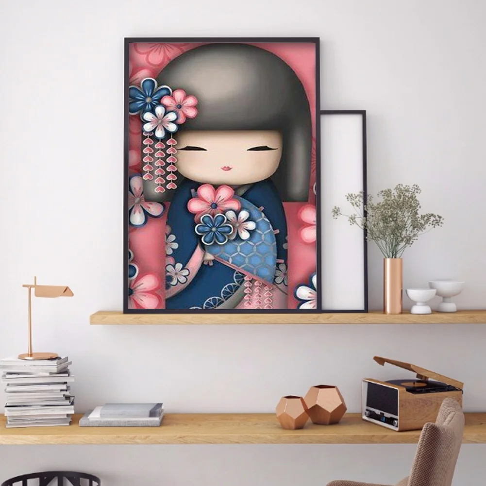 Diamond Painting - Full Round Drill - Kokeshi Doll