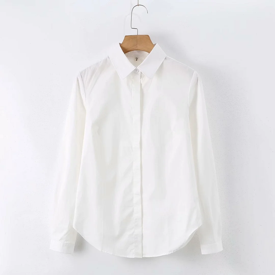 Autumn New Slim Office Blouse Women Tops Long Sleeve Cotton Casual Female Work Wear White Office Shirts