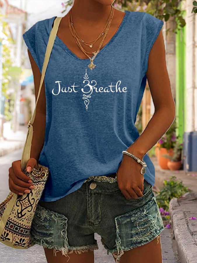Women's Just Breathe Print Tank Top