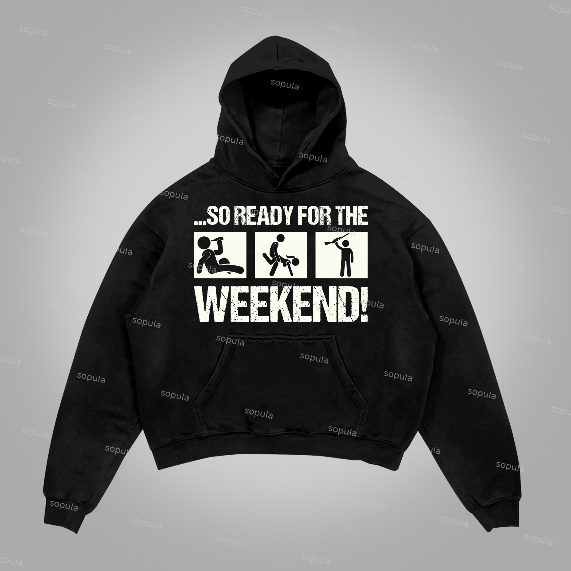 Sopula Weekends & Holiday Graphic Cotton Hoodie - SOPULA