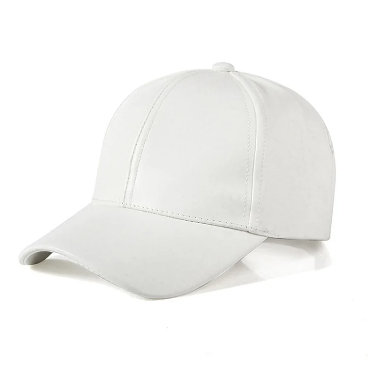 Solid Color Short Brim Adjustable Korean Version Pu Baseball Cap Sun Protection Outdoor Aldult Spring Autumn Dad Hat Snapback