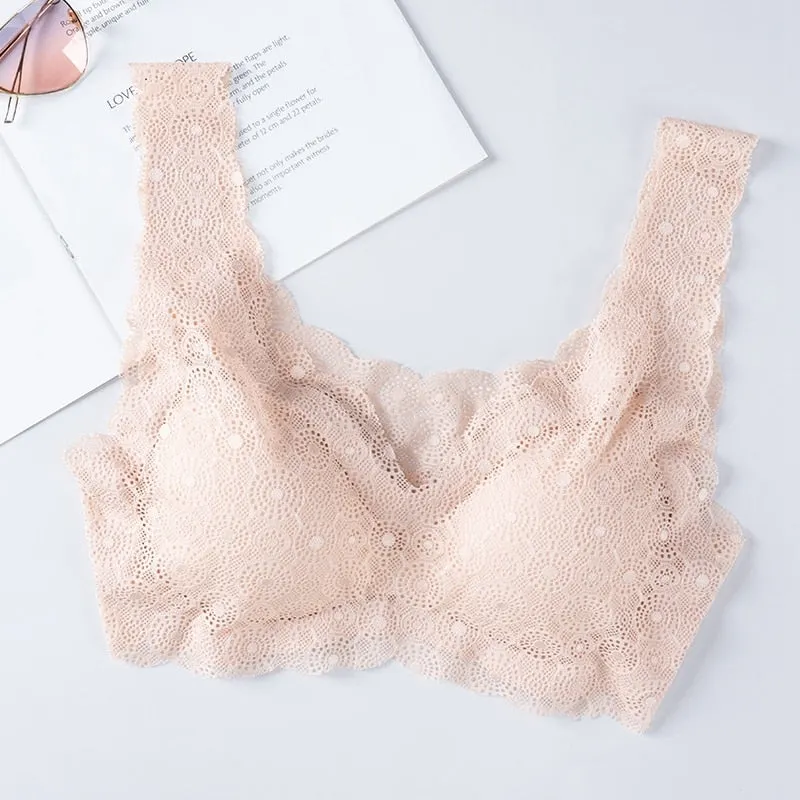 Sexy Lace Bras For Women Seamless Bra Push Up Bralette Brassiere Breathable Comfortable Sleep Soutien Gorge Female