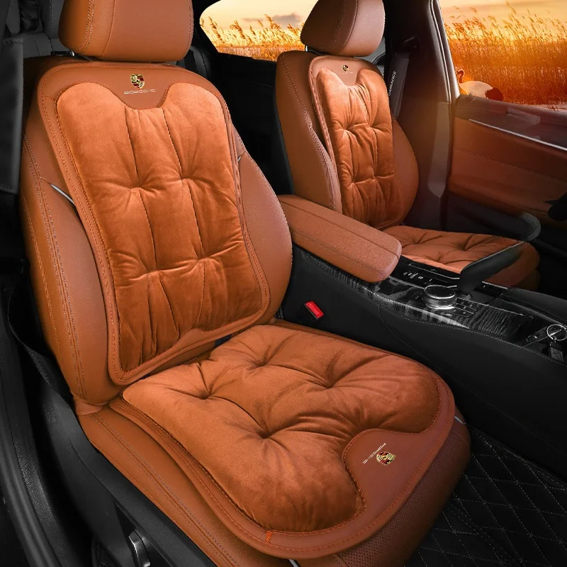 Car short plush winter backrest