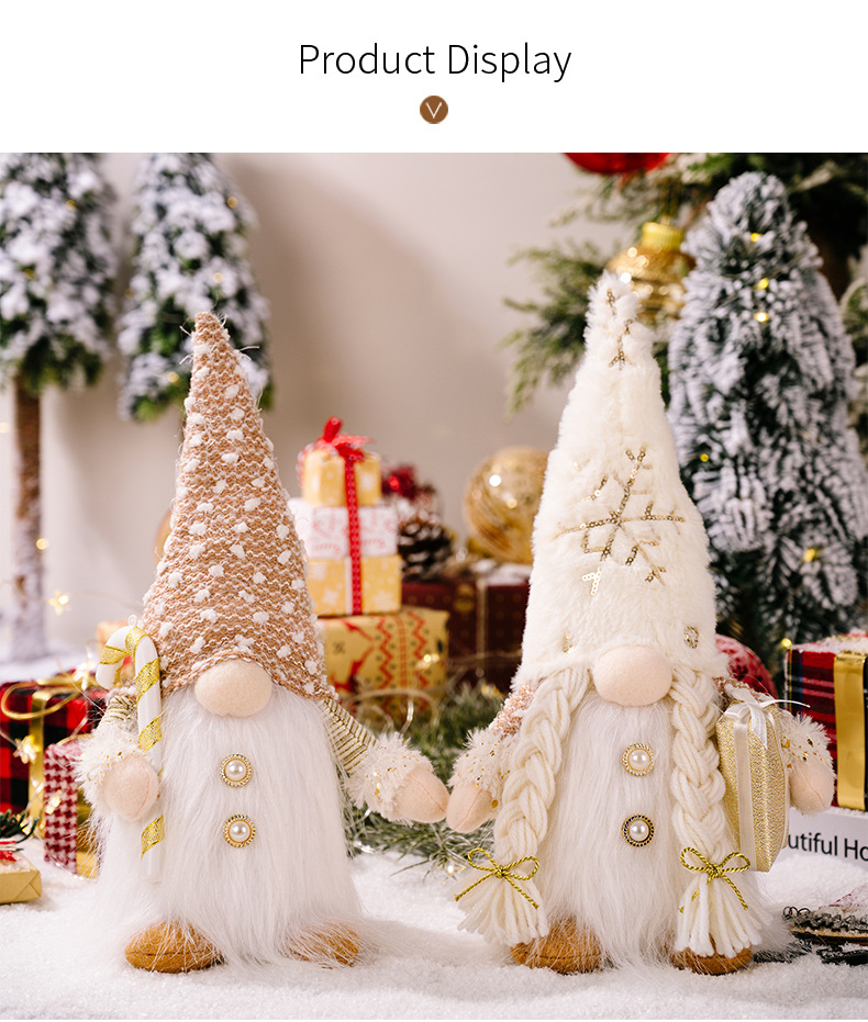 Tegooe 30cm LED Lighted Christmas Gnome Plush Doll Decoration