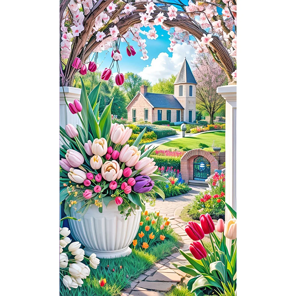 Full Round Diamond Painting - Manor Flowers(Canvas|30*50cm)