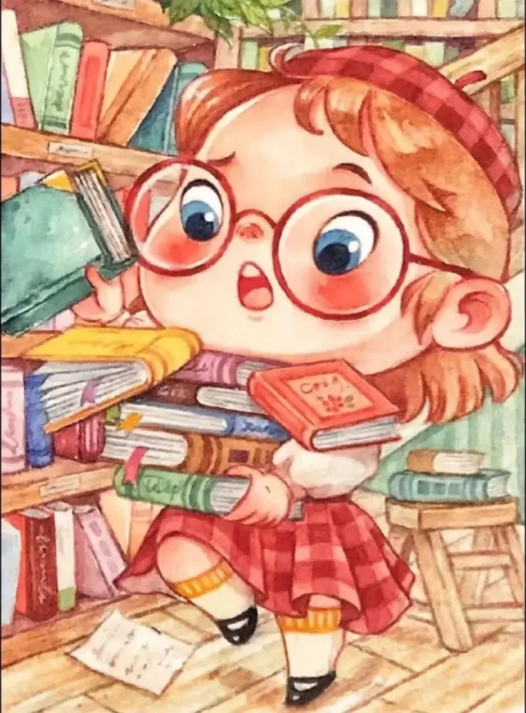 Little Girl Holding Book 11CT/14CT Stamped Cross Stitch 45*60CM