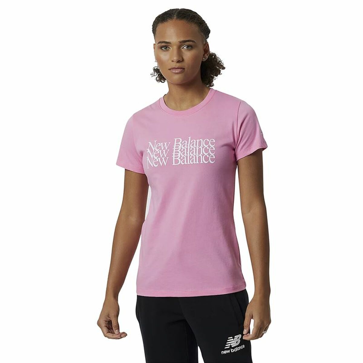Women&rsquo;s Short Sleeve T-Shirt New Balance Essentials Celebrate Pink - sale.kim -  endless selection of finest brands