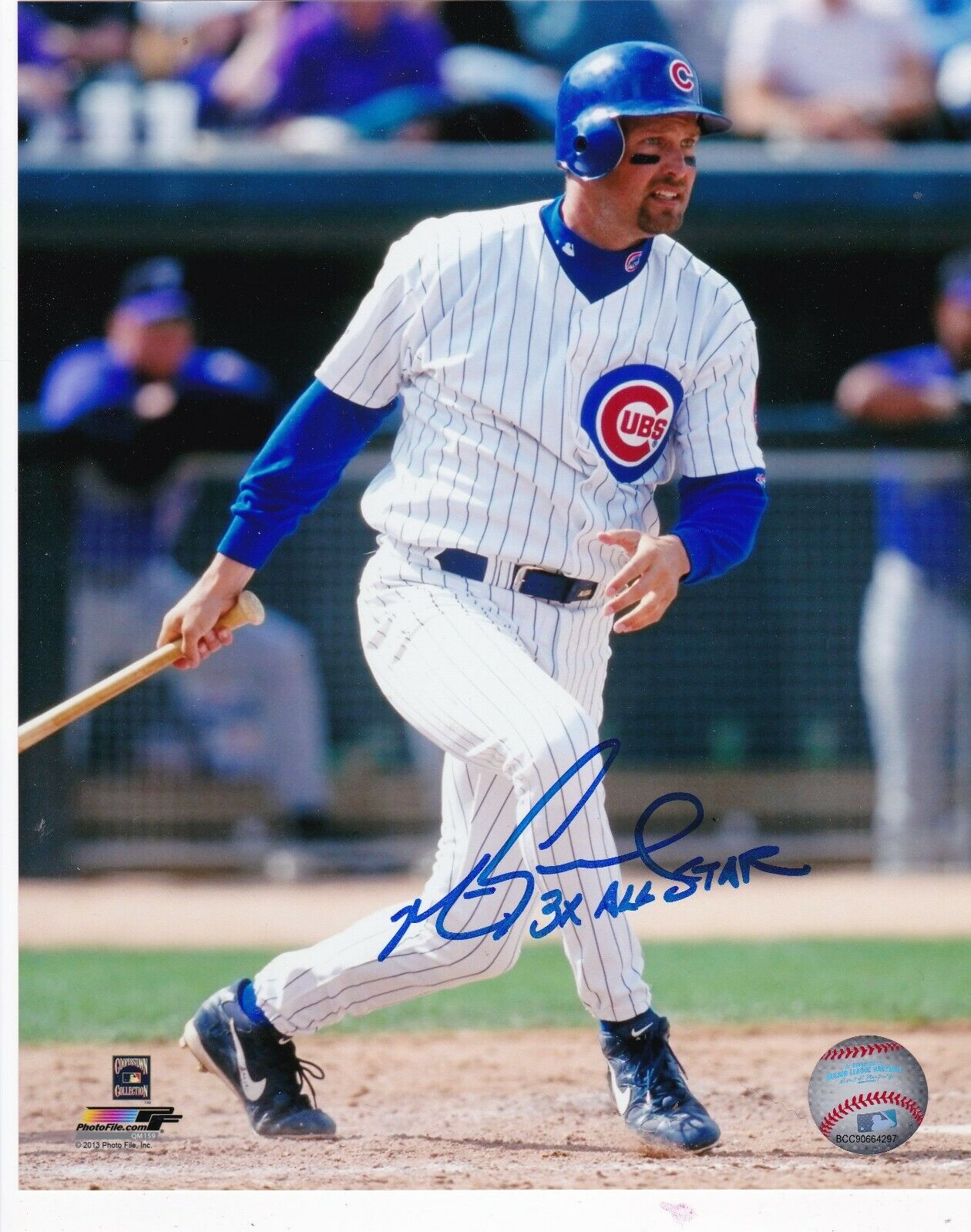 MARK GRACE CHICAGO CUBS 3 X ALL STAR ACTION SIGNED 8x10