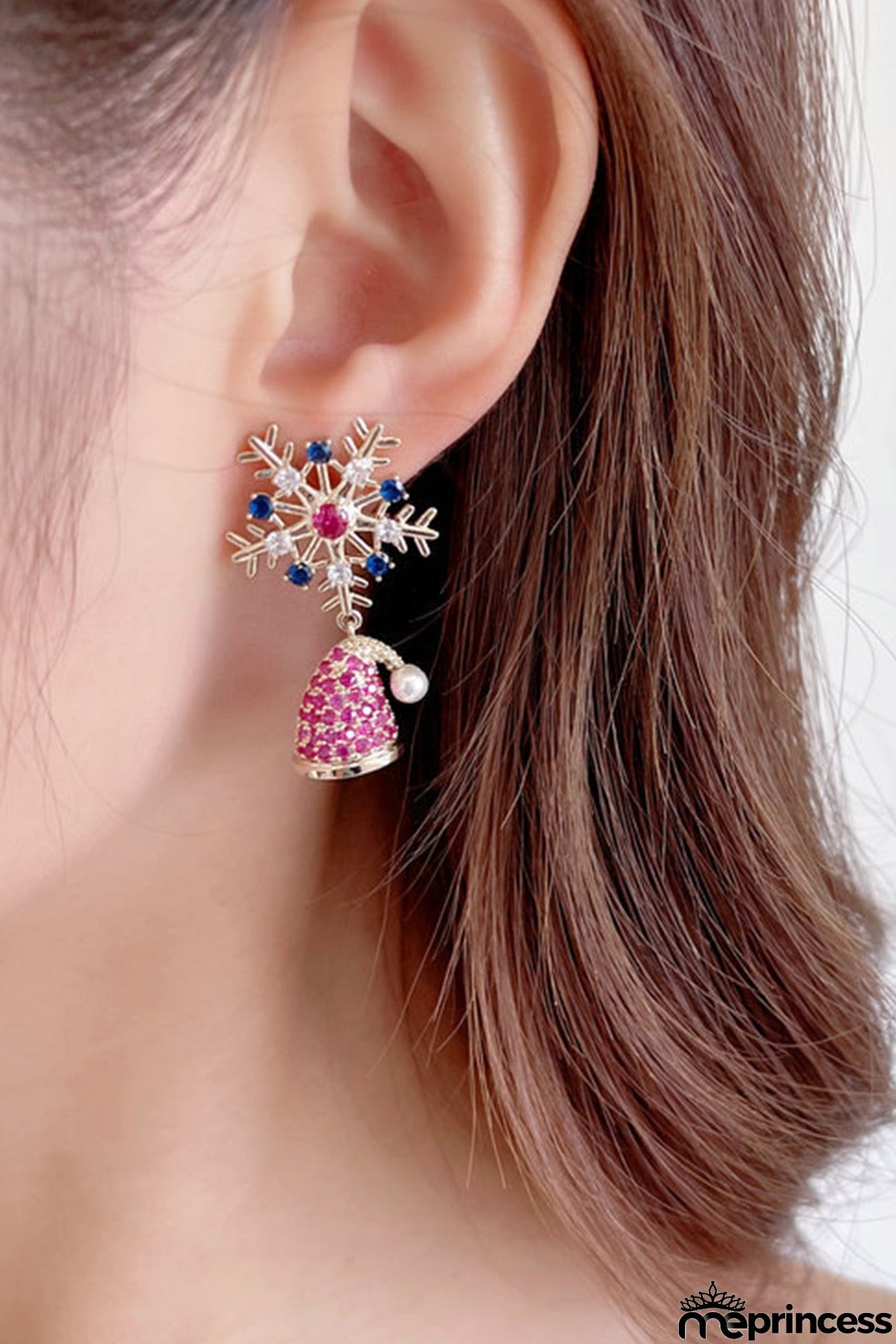 Zircon Snowflake Hat Boots Earrings