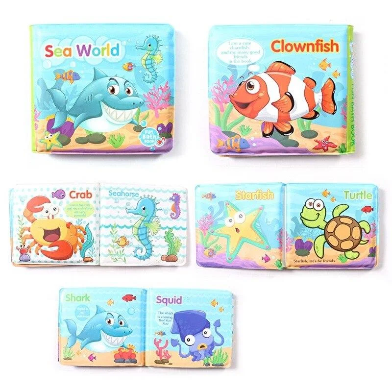 Baby Soft Cloth Books Infant Early Cognitive Development Toddler Bath Book Interactive Books for Newborn Baby Education Toy
