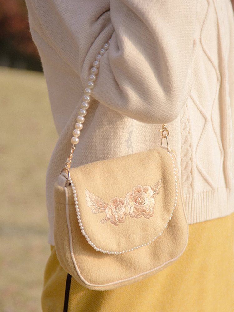 Retro Pearl Yellow Handbag BE1073