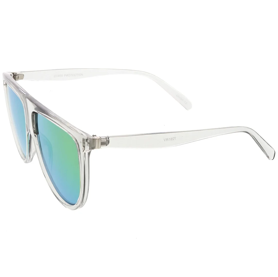 Oversize Modern Aviator glasses Flat Top Color Mirrored Lens 59mm