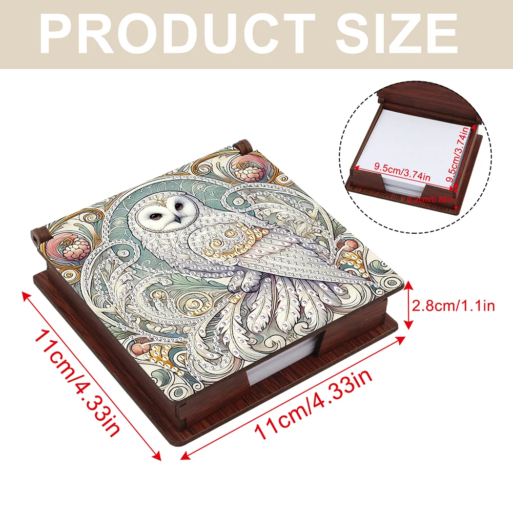 DIY Owl Diamond Painting Note Box Paper 160 Sheets of Paper for DIY Art Craft