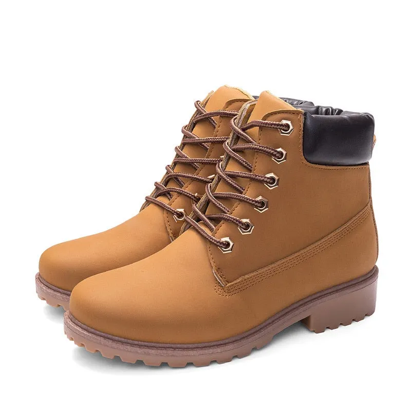 autumn boots woman Martin boots women's boots large size short boots big toe shoes rhubarb boots women's shoes  patent leather