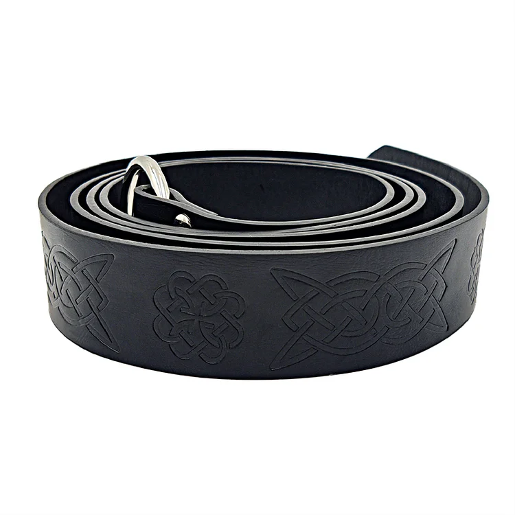 Vintage Viking Celtic Knot Embossed Leather Belt