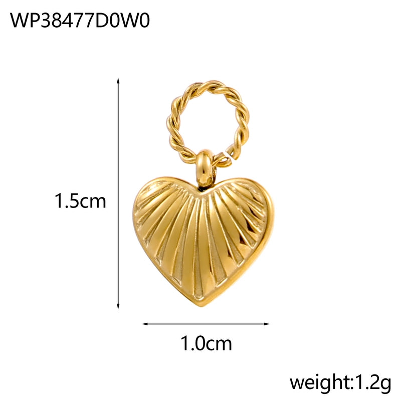 1 Piece 8 * 15mm 304 Stainless Steel Heart Shape Polished Pendant Chain Jewelry Accessories