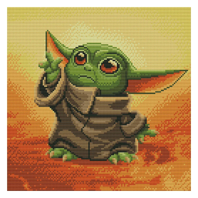 Yoda 11CT Stamped Cross Stitch 36*36CM