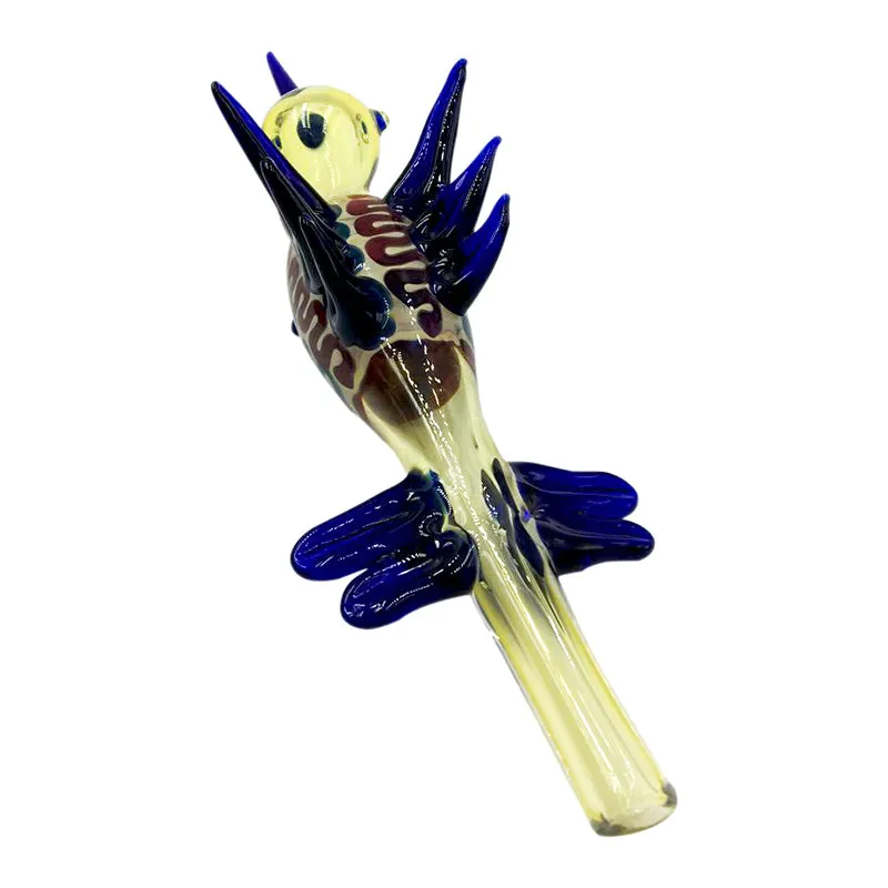 Bird of Paradise Humming Bird Glass Hand Pipe Mixed Color