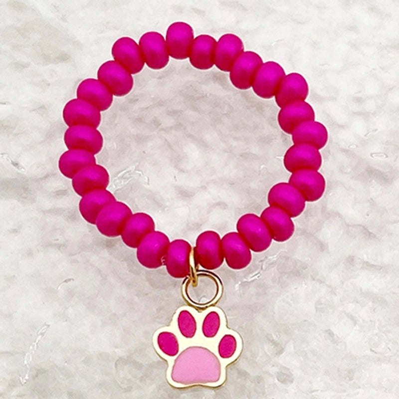 Cute Sweet Devil’s Eye Paw Print Butterfly Stainless Steel Crystal Charm Enamel Plating Gold Plated Rings