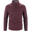 Winter Men's Fleece Thicker Half Zipper Sweater