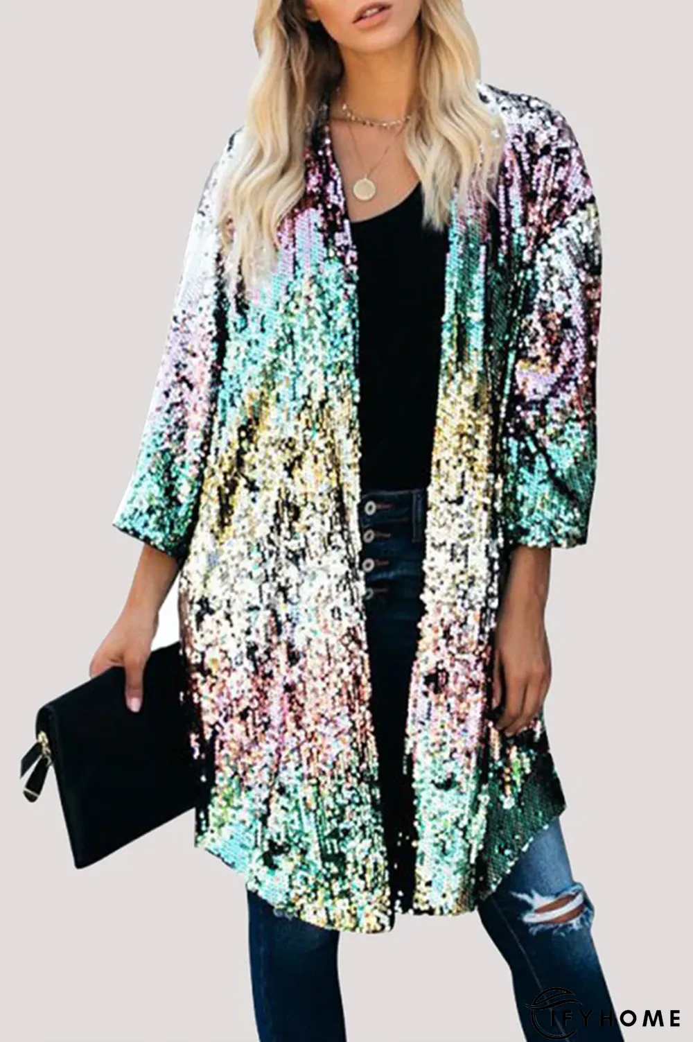 Fashion Street Patchwork Embroidered Sequins Outerwear | IFYHOME