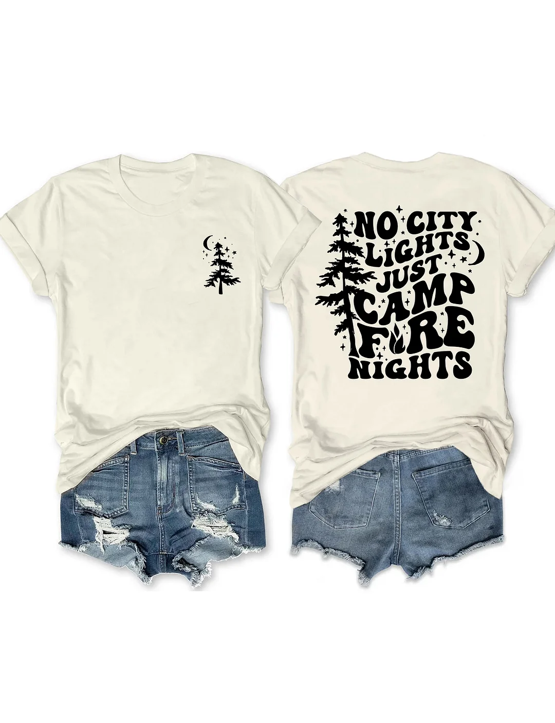 No City Lights Just Camp Fire Nights T-shirt