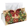 Kit de peinture de perles de No&euml;l et diamants en forme sp&eacute;ciale de forme PU bo&icirc;te de mouchoirs