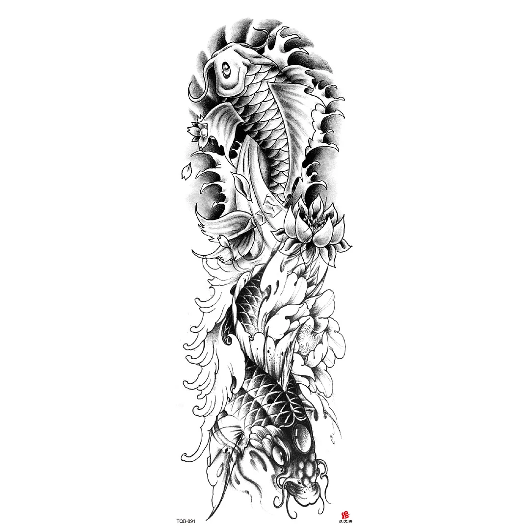 Sdrawing Arm Temporary Tattoos Sleeve for Men Women Realistic Fake Tatoo Warrior Lion Mechanical Skull Wolf Rose Tatto Sticker Totem