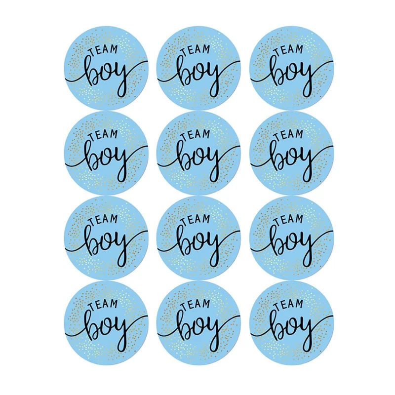 60/120pcs Team Boy Team Girl Stickers Boy or Girl Sticker for Gender Reveal Party Decoration Baby Shower Supplies Gift Box Label