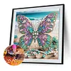 Papillon de plage-peinture diamant en forme sp&eacute;ciale-30*30cm