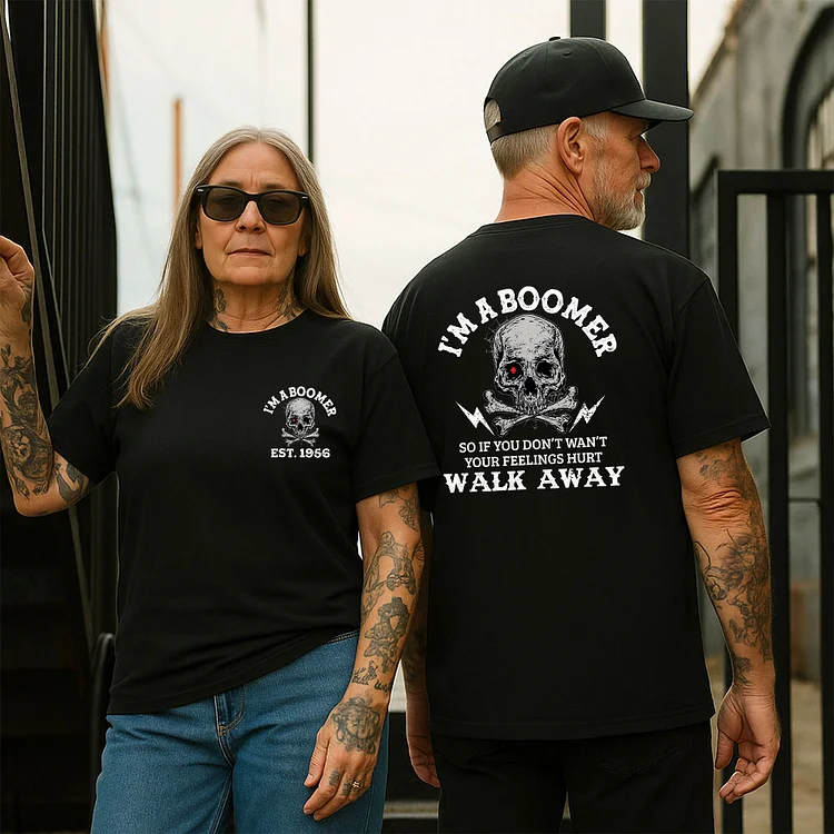 Walk Away, I'm A Boomer Customize T-shirt 100% Cotton, The Badass Generation Sweatshirt, Custom Year Of Birth Hoodie