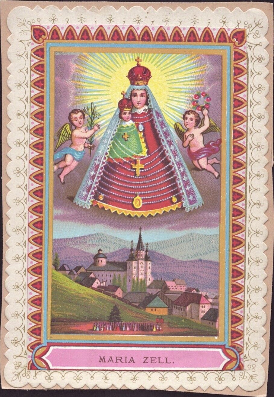 Mary Zell Pilgrimage Holy Icon Devotional Picture Austria Coloured (B-8120