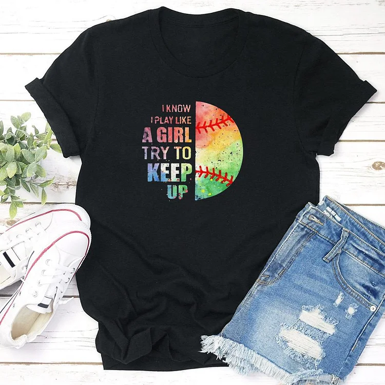 AL™ TRY TO KEEP UP  T-shirt Tee - 01271-Annaletters