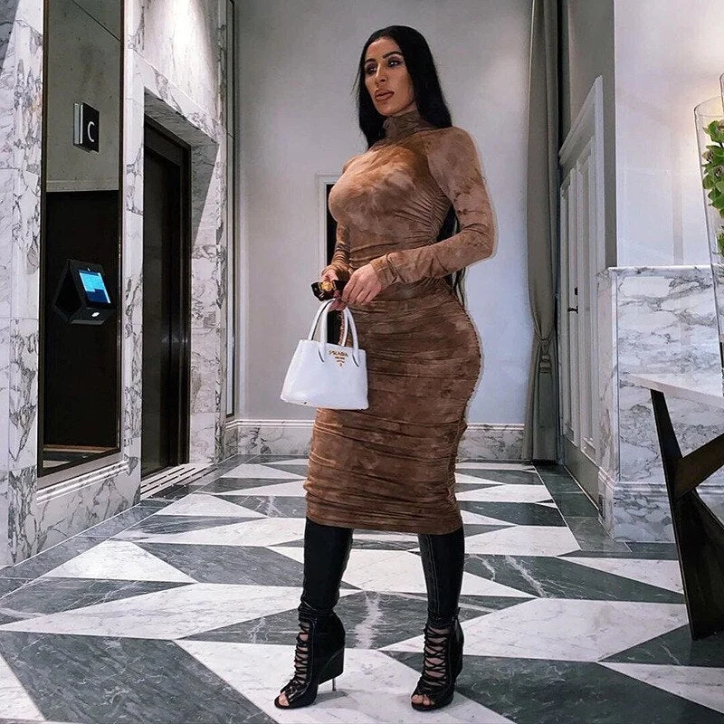 Yvlvol sexy women summer spring bodycorn dress 2021 new long sleeve sexy party dresses Vestidos plus size