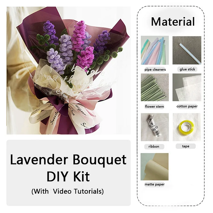 DIY Pipe Cleaners Kit - Lavender Bouquet