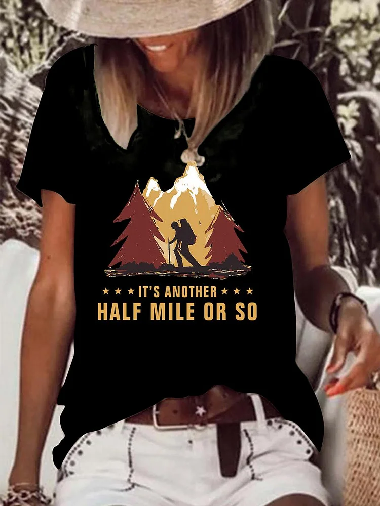 It's Another Half Mile Or So Raw Hem Tee-Annaletters