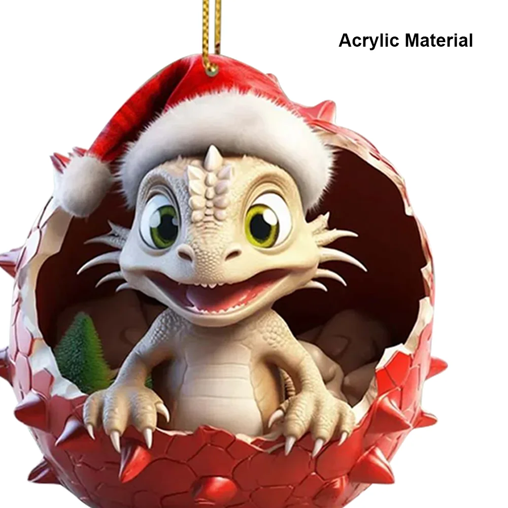 Christmas Dragon Egg Pendants Acrylic Cute Dragon Baby Decor Home Party Supplies